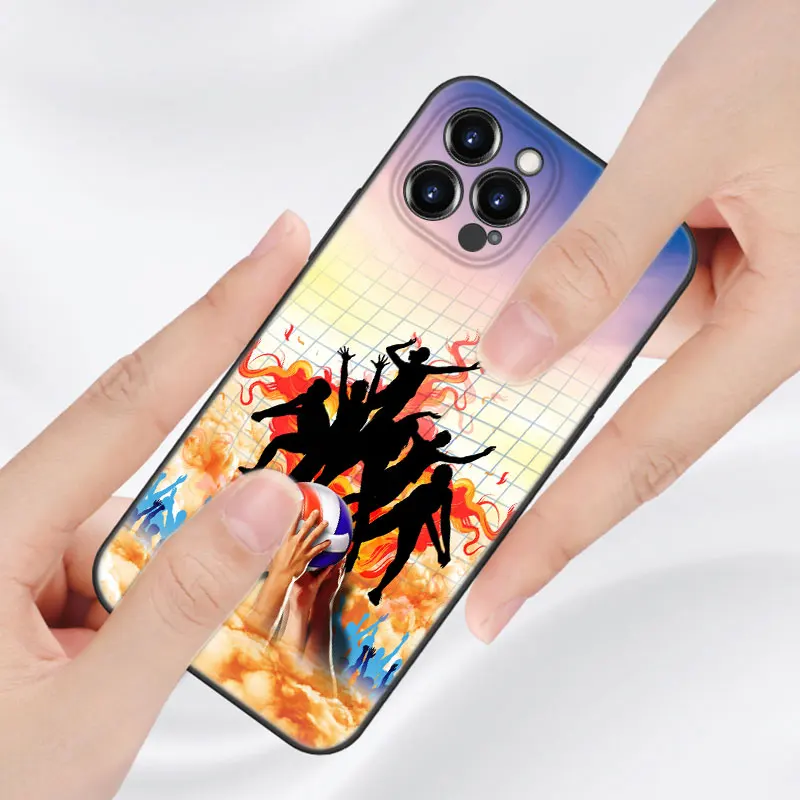 Чехол для телефона Volleyball Sport для Apple iPhone 13 12 Mini 11 Pro XS Max XR X 8 7 6S 6 Plus 5S 5 SE 2020, мягкий чёрный чехол из TPU.