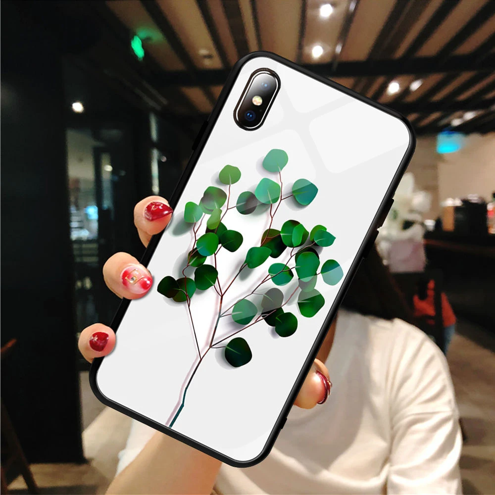 Чехол для телефона из закаленного стекла с сердечком для iPhone XR XS X XS Max 7 8 6 6S Plus, прозрачная ультратонкая защитная задняя крышка - Цвет: T5