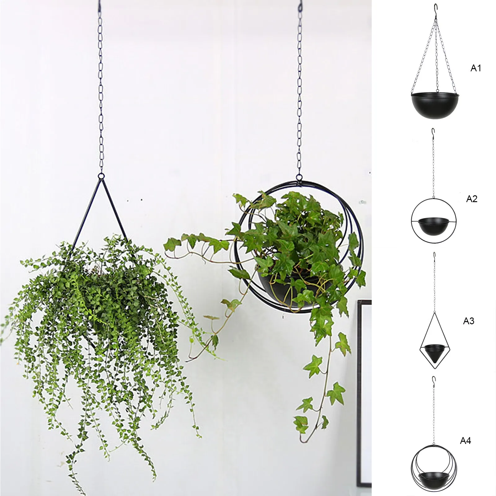 

Metal Hanging Pot Plant Hanger Chain Wall Hanging Planter Basket Flower Pot Plant Holder Home Garden Balcony Decoration