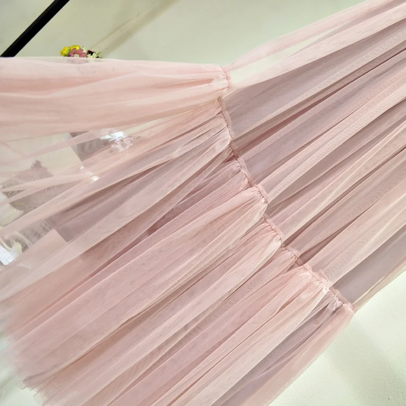 Пышным длинные фатиновые юбки Милые однотонные Туфли качели лоскутное Boho