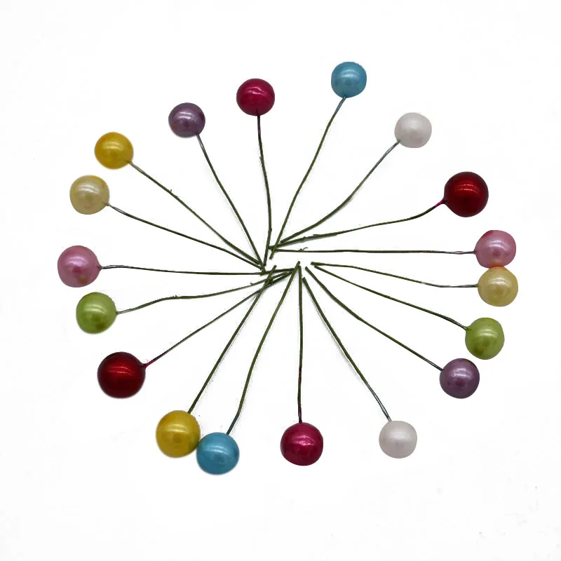 

100pcs Super pearl Plastic Stamens Artificial Flower Scandinavian Style Wedding Christmas Cake Box Wreaths Decora Home Supplies
