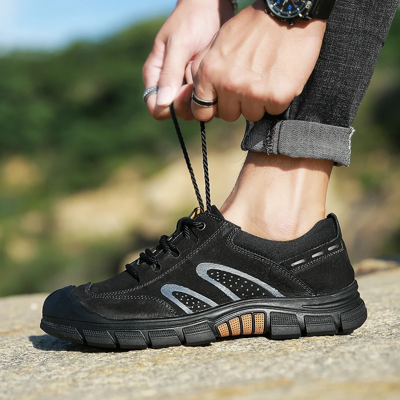 Новинка Мужские треккинговые ботинки кожаные кроссовки для альпинизма