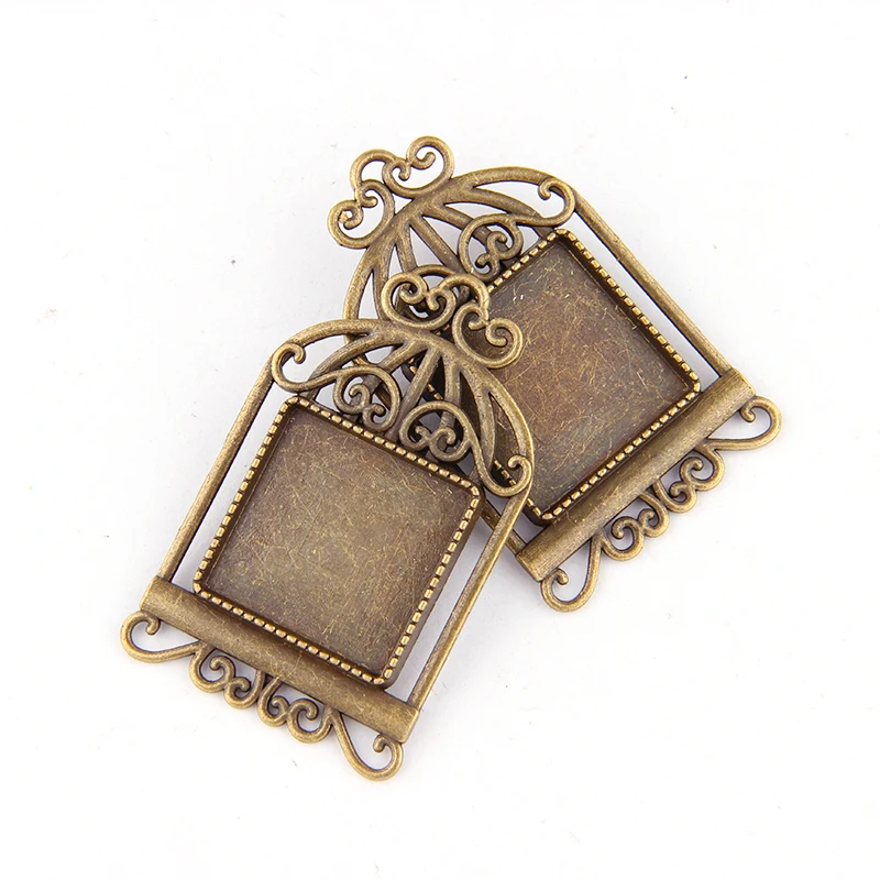 30*30 мм 2 шт внутренний размер яркая Античная бронзовая клетка для птиц из сплава