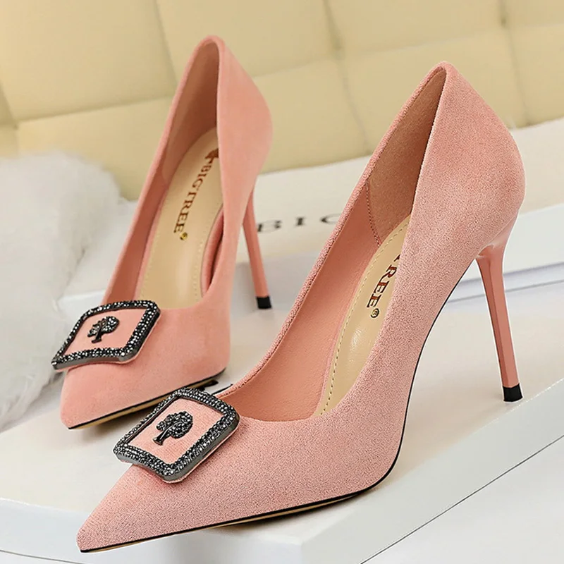 Женские туфли-лодочки на высоком каблуке с кристаллами и листьями вечерние туфли