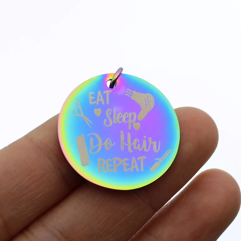 Настраиваемый кулон Ladyfun с надписью Eat Sleep Do Очаровательная Круглая Подвеска 25 мм