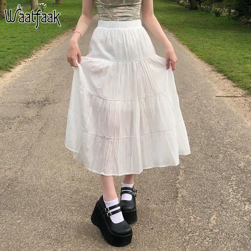 

Юбка-миди в стиле Харадзюку, с завышенной талией