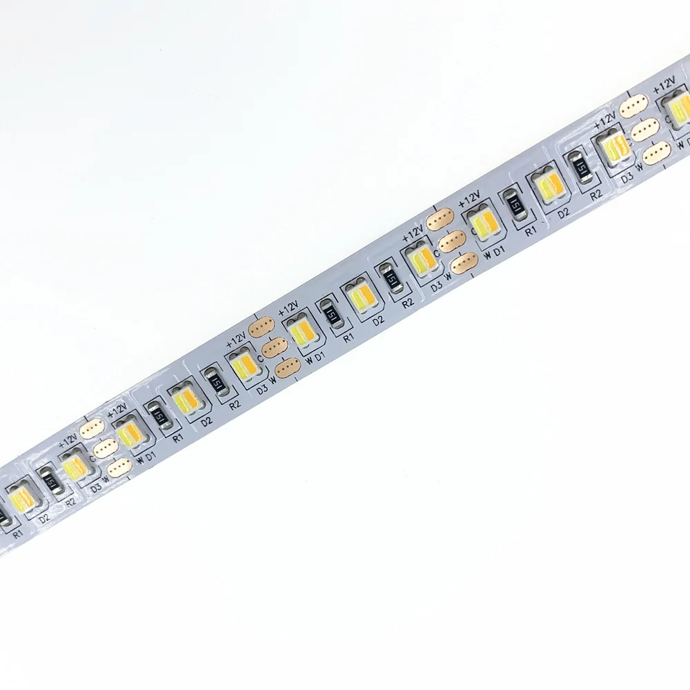SMD3528 Color Temperature Adjustable & Dimmable LED Lights DC12V WW+CW 2 color in 1 LED CCT LED Strip 120leds/m 19.2W/m 5m/Reel