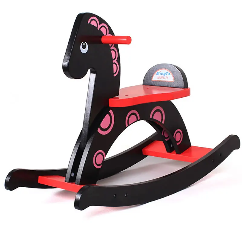 Children's wooden rocking   black horse hands-on brain diy balance horse toy intersting Interesting growth intelligence ttoy