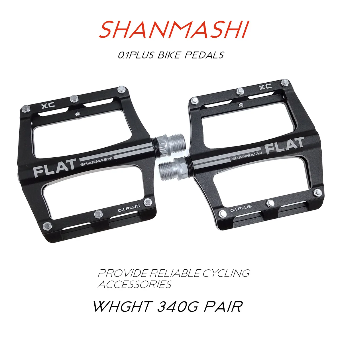 

SHANMASHI Mountain Road Flat Bike Pedals Wide Comfortable Cycling Pedals Alloy Non-Slip Ultralight BMX Bicycle Pedal Accessories