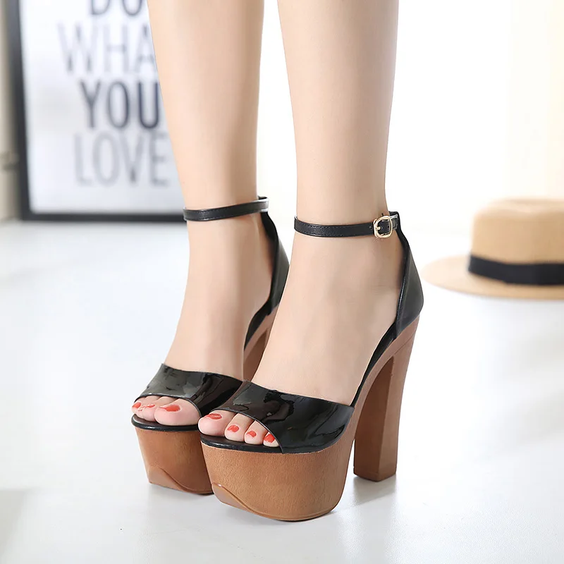 Женские босоножки на высоком каблуке 14 см водонепроницаемые сандалии платформе