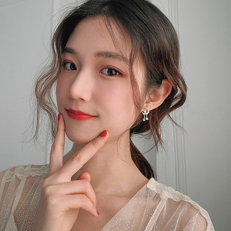 Новинка 2019 стильные женские серьги Dominated в форме полумесяца с кристаллами Модные