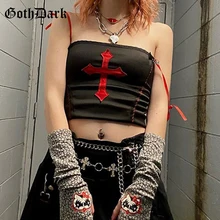 Gót Đậm Emo Khu Gothic Thẩm Mỹ Camis Harajuku Grunge Punk Đen Nữ Alt Quần Áo Ôm Body Hở Lưng Gợi Cảm Crop Tops Mùa Hè