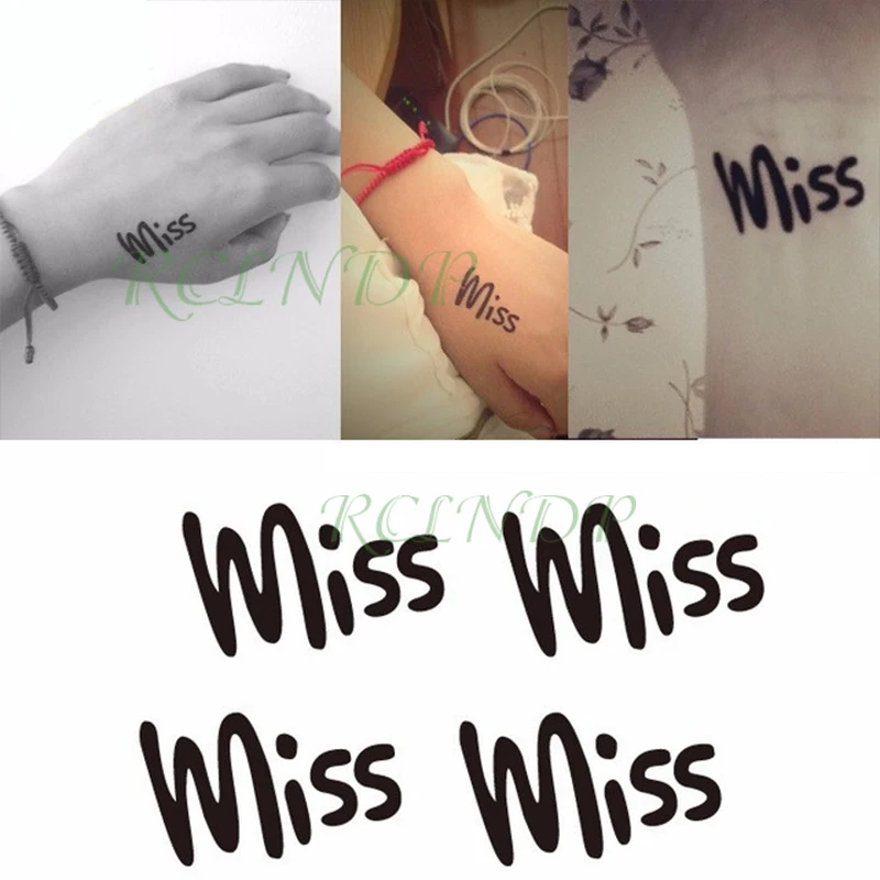 Водостойкая Временная тату наклейка черный дьявол не спит английские буквы флэш