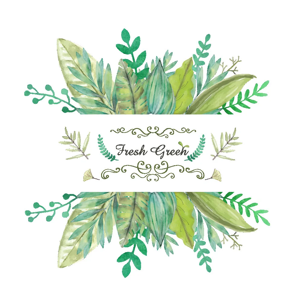 

Nordic style green leaves wall stickers TV background wall living room bedroom creative wall stickers