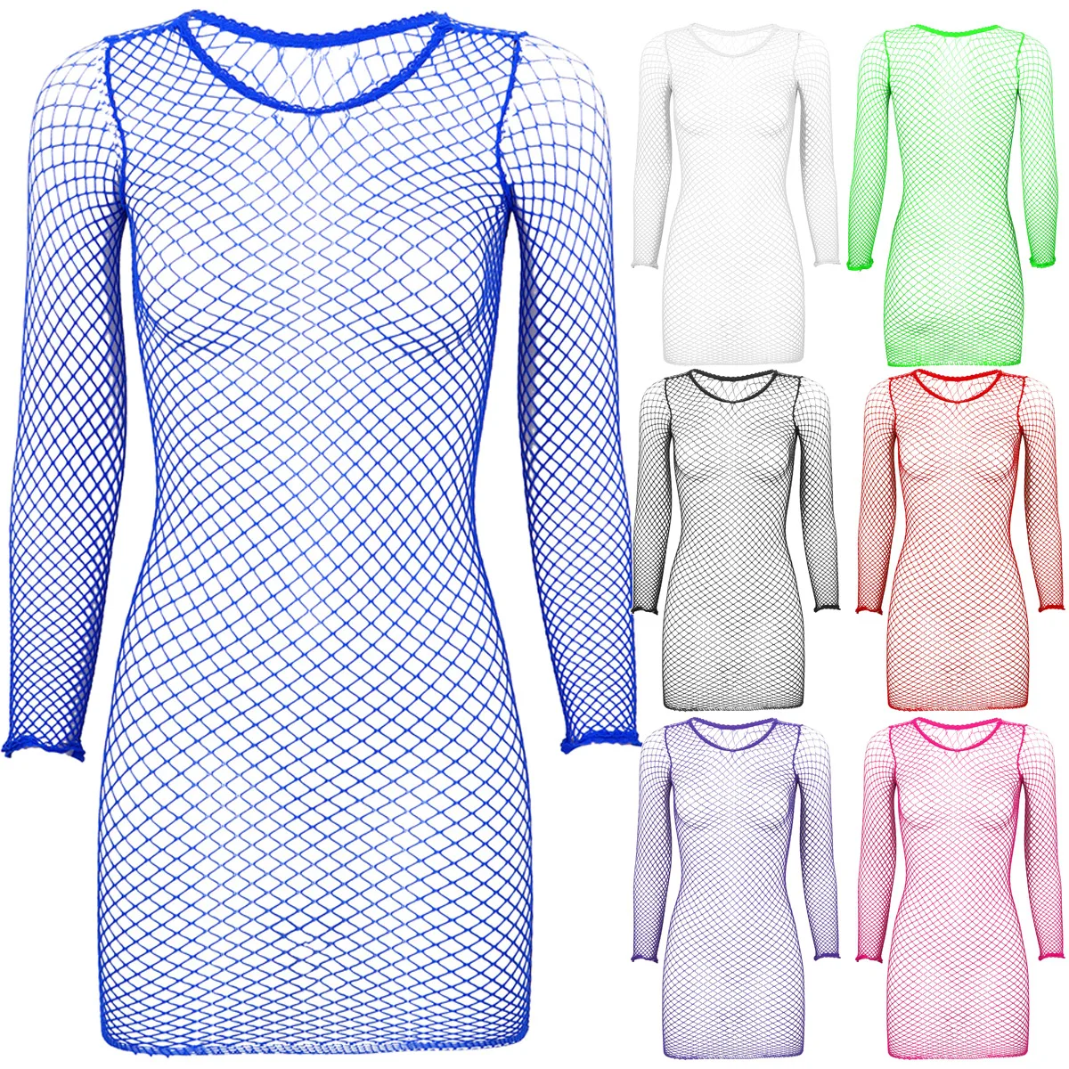 Эротическое белье в сетку платье нижнее нейлон прозрачное горячее сексуальное