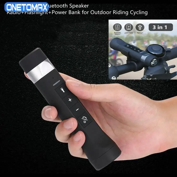 

Portable Cycling Bluetooth Speaker Power Bank Flashlight Stereo Subwoofer for Bike MP3+FM Radio for Outdoor Sport