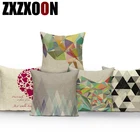 Декоративный чехол из полиэстера с абстрактным геометрическим рисунком деревьев и гор, декоративный чехол для дивана, наволочка для кровати