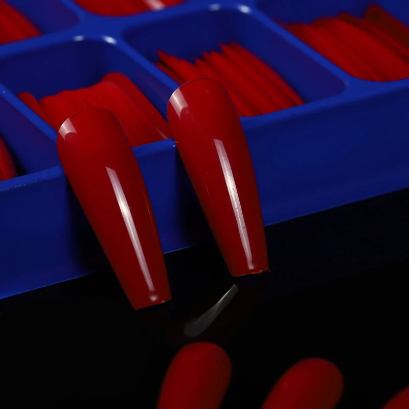 Новый 100 шт./кор. поддельные накладные ногти длинные балерины ясно гроб