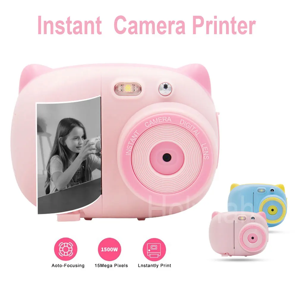 Детская мини камера Мгновенной Печати Граффити фото принтер Wifi 1080P 15