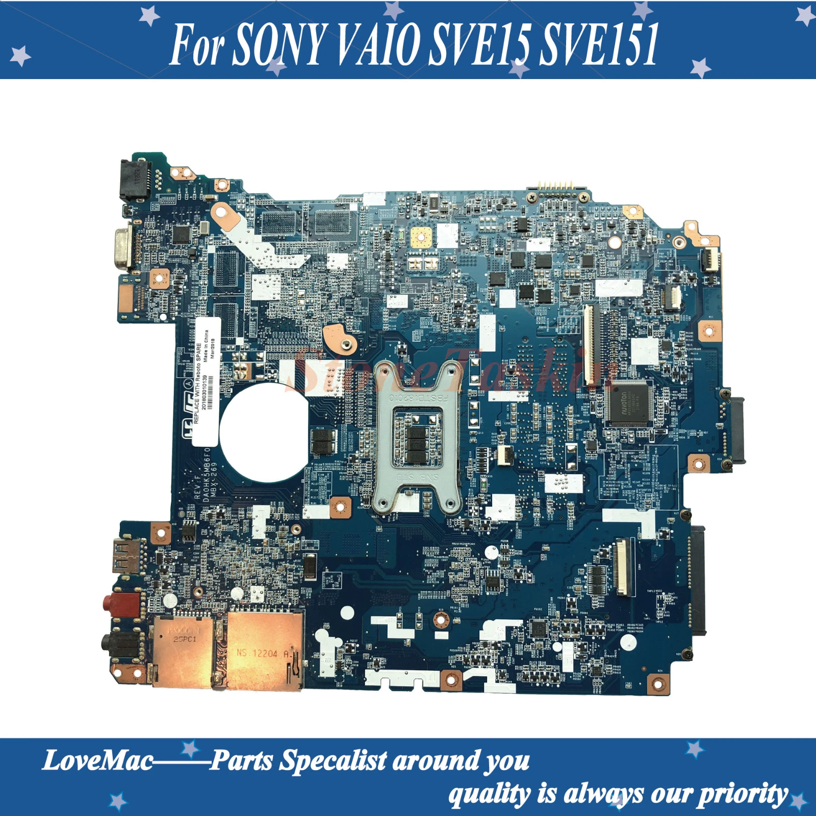 Высококачественная материнская плата A1876097A DA0HK5MB6F0 для SONY SVE151D11L SVE151 MBX 269 HM76