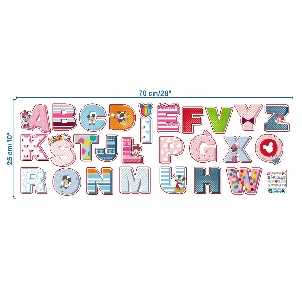 Дисней милые декоративные наклейки Микки Маус Детские водостойкие из ПВХ