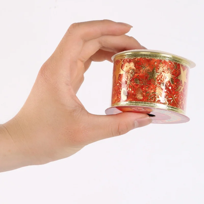 9 м горячее тиснение музыкальные ноты Рождественская лента с пятиконечной