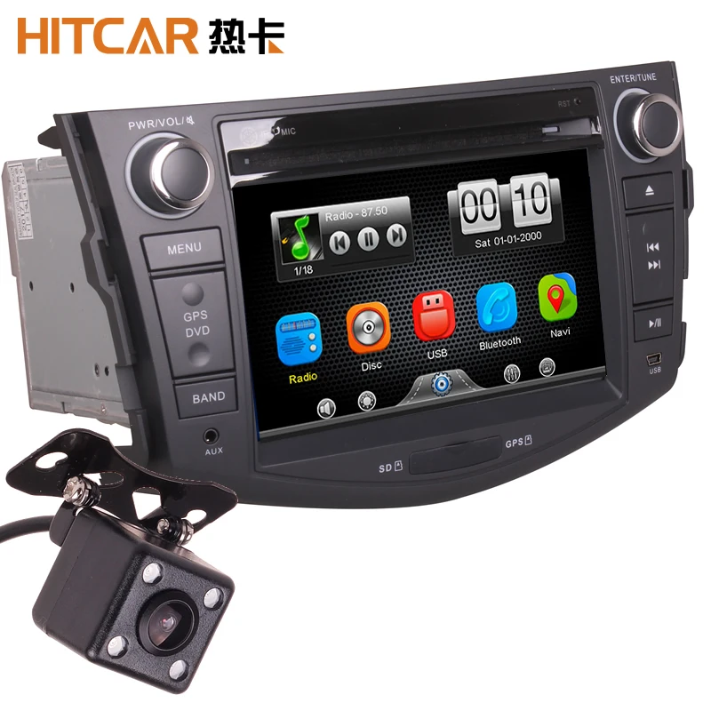 

2Din Car In Dash DVD Media Player Radio Bluetooth Head Unit Stereos with Reverse Camera for Toyota RAV4 2007-2011 (Without GPS)