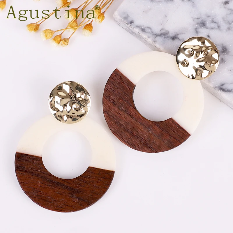 Женские Висячие серьги из смолы и дерева ювелирные изделия новые синие модные