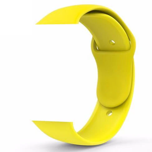 Цвет: желтый Элегантная форма Силиконовые петли для наручных часов Apple Watch серии 1/2/3, 42 мм, 38 мм, ремешок для наручных часов iWatch, 4 40 мм 44 резиновые Sportseries 5 - Цвет ремешка: Цвет: желтый