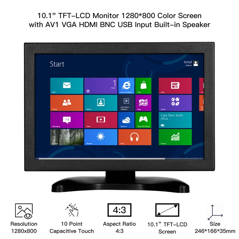 Цветной экран 10 1 дюйма TFT-LCD Monitor 1280*800 с AV1 VGA HDMI BNC USB входом Built-in Speaker | Электронные