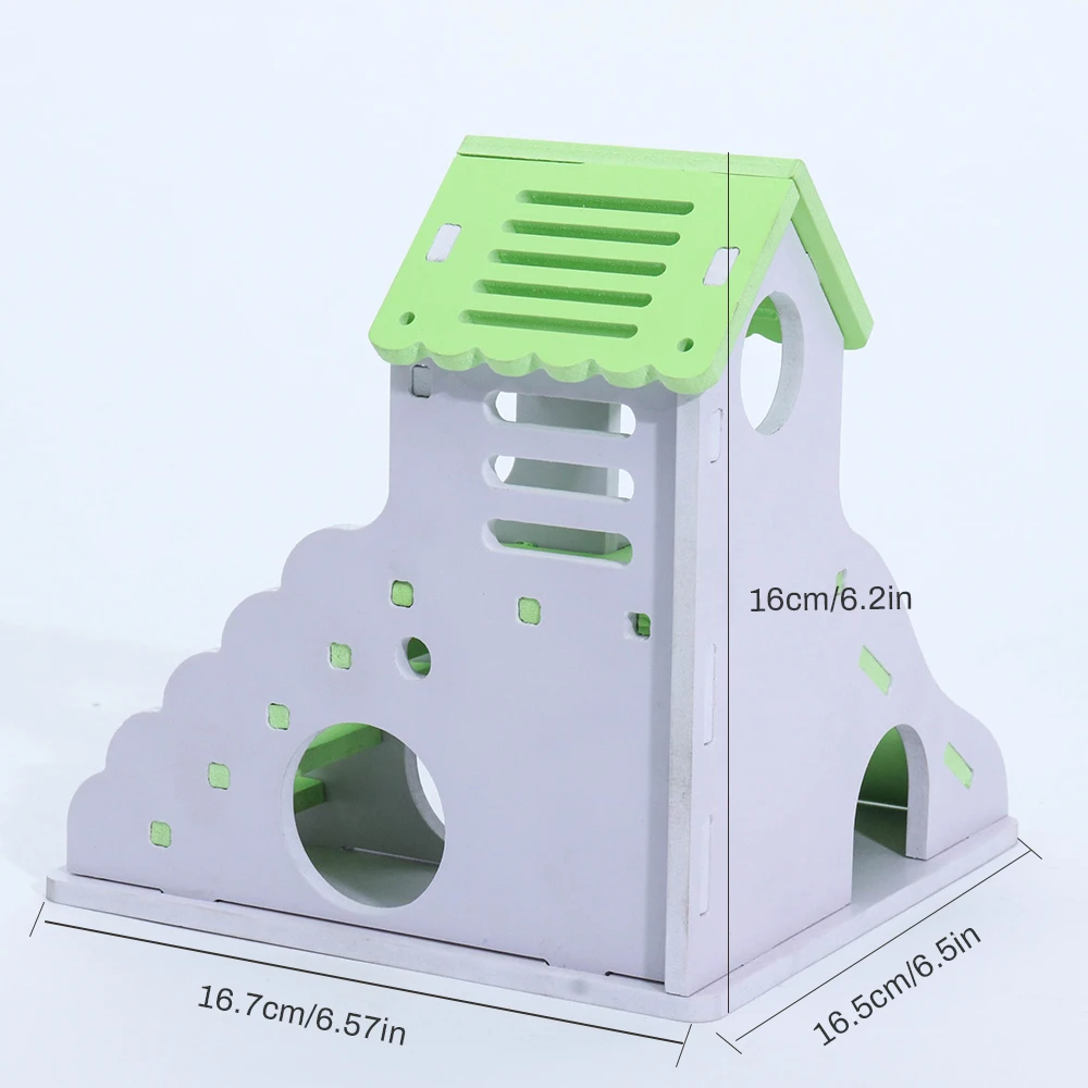 Двухслойная хижина деревянный дом хомяка Нетоксичная мышь крысиное гнездо