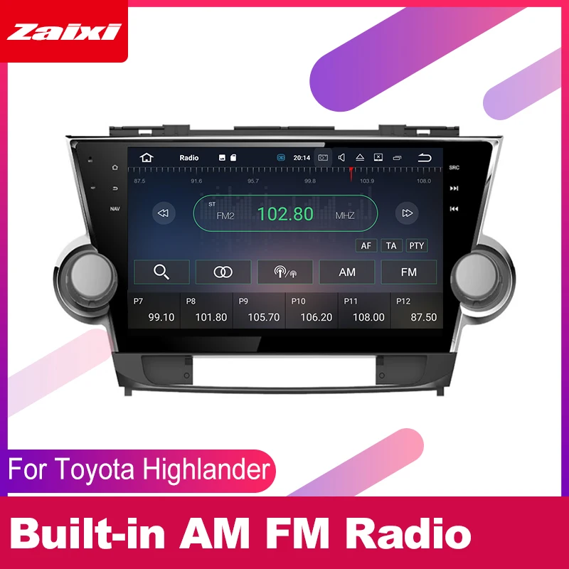 ZaiXi для Toyota Highlander XU40 2007 ~ 2013 Автомобильная Мультимедийная система Android 2 DIN