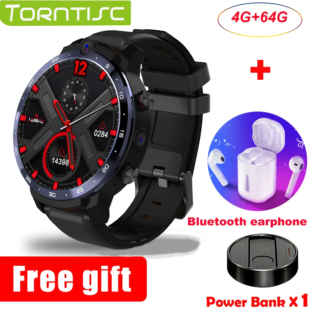 

Torntisc LEM12 Pro 4G 64G Smart Watch 4G 1.6Inch 400*400 Resolution Wireless Projection Android 10 Face ID Dual Camera LEM12pro