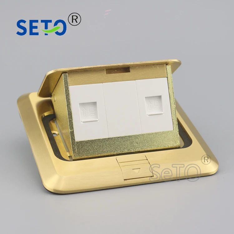 SeTo Pop up Тип Напольная розетка две сети Lan RJ45 CAT6 настенная пластина Keystone напольная