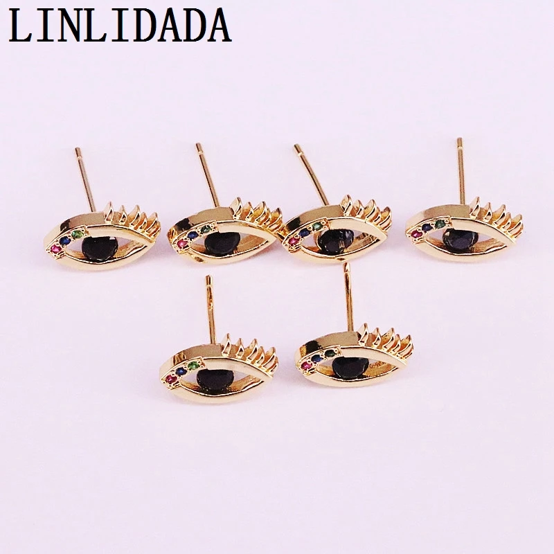 

10 пар, маленькие серьги-гвоздики с золотым покрытием