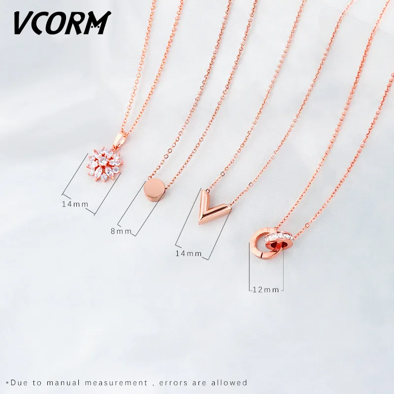 

VCORM 2019 Fashion Romantic Pendant Necklaces Women Luxurious jewelry Couple Family Friend Preferred Suspension Accessories