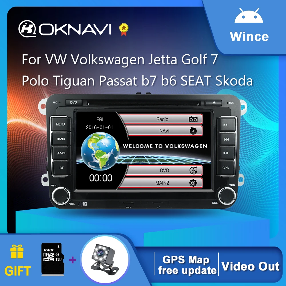 

EKIY Wince System Car Multimedia Radio For VW Volkswagen Jetta Golf 7 Polo Tiguan Passat b7 b6 SEAT Skoda BT Map Radio one Din