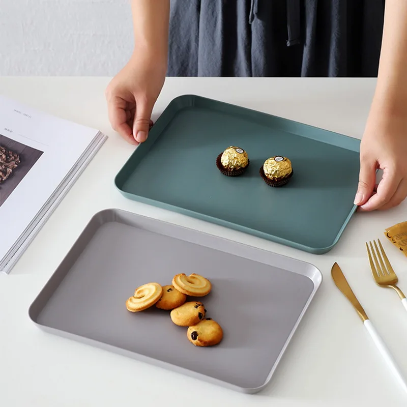 Скандинавский креативный Многофункциональный прямоугольный пластиковый поднос