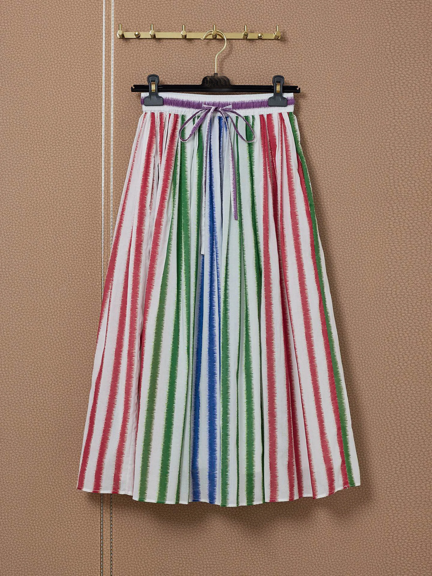 

Summer Fashion 2021SS Women Striped Luxury Cotton Midi Skirt For Female 2 Color Gdnz 5.12