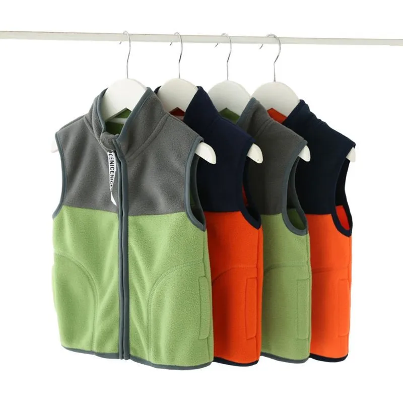 

Children's Fleece Vest Thickened Spring Autumn Winter Boys Coat Wearing Jacket Fleece Vest for Kids P2 93
