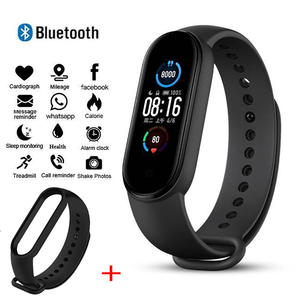 

M5 Smart Digital Watch Heart Rate Sleep Monitor Pedometer Distance Calories Sport Fitness Tracker Bracelet for Men Women Kids