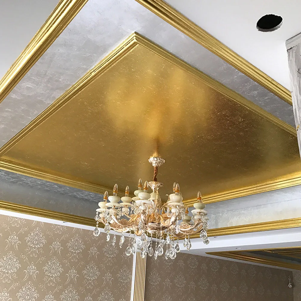 50X золото/серебро/медная фольга двустороннее украшение из бумаги листья позолота