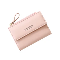 women wallets short solid color letter female pu leather multifunction zipper coin purses ladies hasp multi cards holder clutch