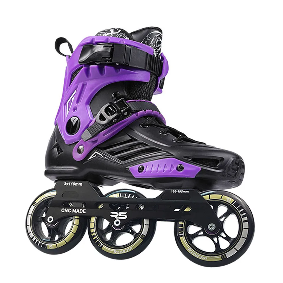 Professional Adult Roller Skating Shoes 3*110mm Changeable Slalom Speed Patines Free Racing Skates for SEBA Powerslide User F040