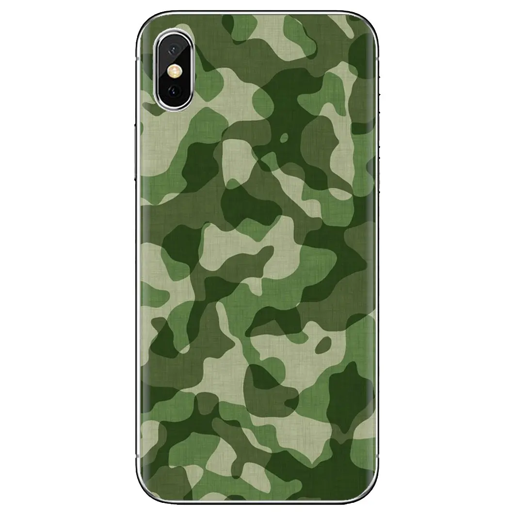 Green Minimalistic Military Camouflage For Huawei P8 P9 P10 P20 P30 P Smart 2019 Honor Mate 9 10 20 8X 7A 7C Pro Lite Soft Case | Мобильные