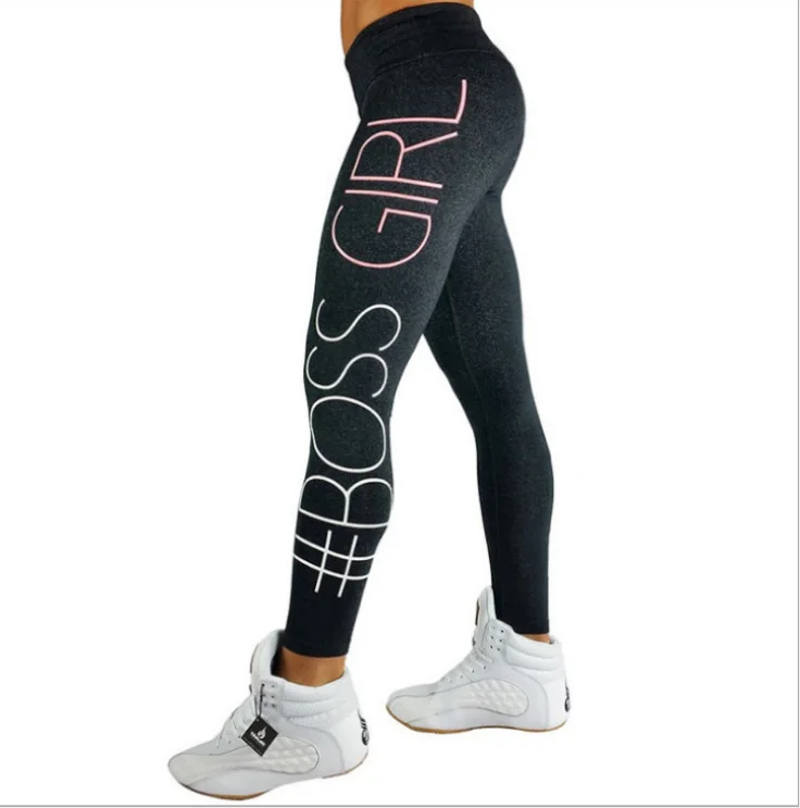

Women's Pants Girls High Stretchy Lift Squat Tight Package Hip Letter Printing Sport Running Trousers Sport Leggings