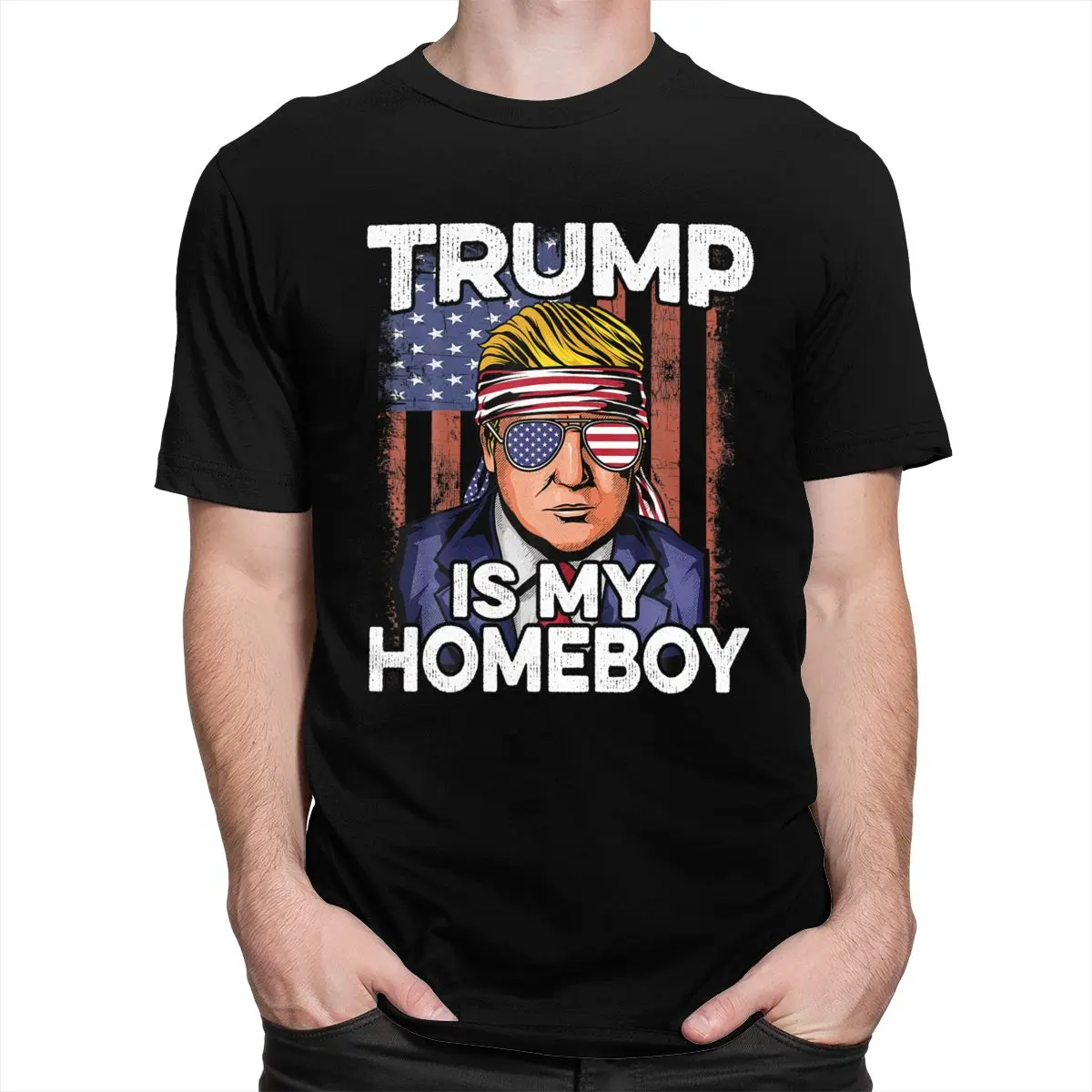 Funny Donald Trump Shirt Men Cotton 2020 President USA Flag Tshirt America Election Patriot Tee O-neck Short Sleeve T-shirt Gift
