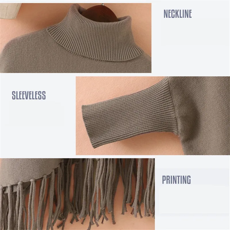 

2020 NEW Autumn Winter Women Sweater Pullover Tassel Cloak Sweaters Loose Shawl Coat Spring Fashion Knitted Poncho Tops A1704