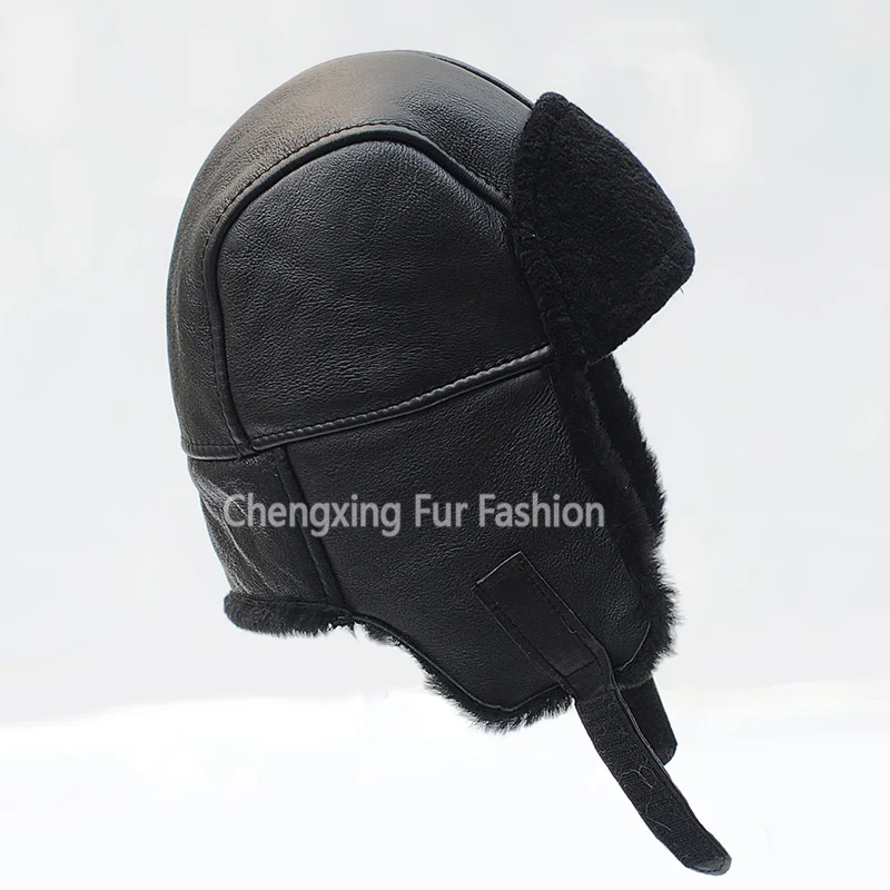 CX-C-265H Европейский шапки-ушанки дизайн унисекс Кепки натуральная Стрижки Овчины