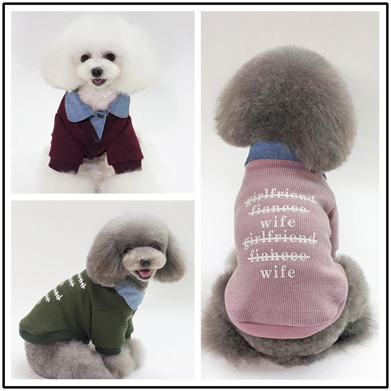 

2021 Autumn Winter Dog Sweatshirt Plush Sweater Suitable for Small Dogs Cute Pets Clothing Korea Fashion Sweater толстовка